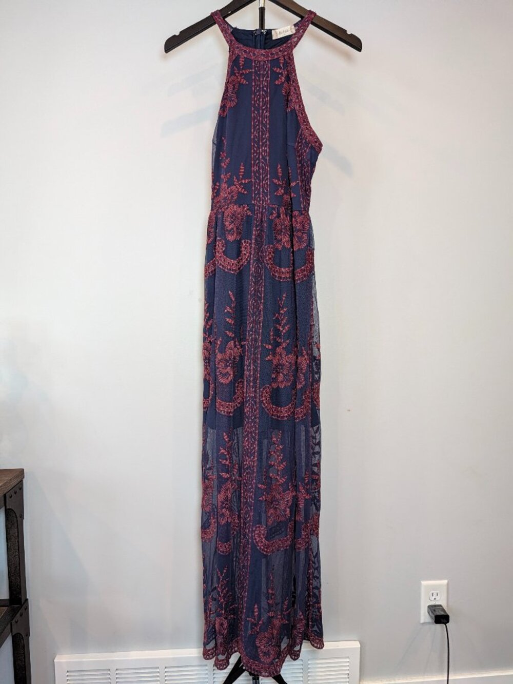 Altar'd State Women's Size M Onawei Maxi Dress Floral Embroidered Boho Resort